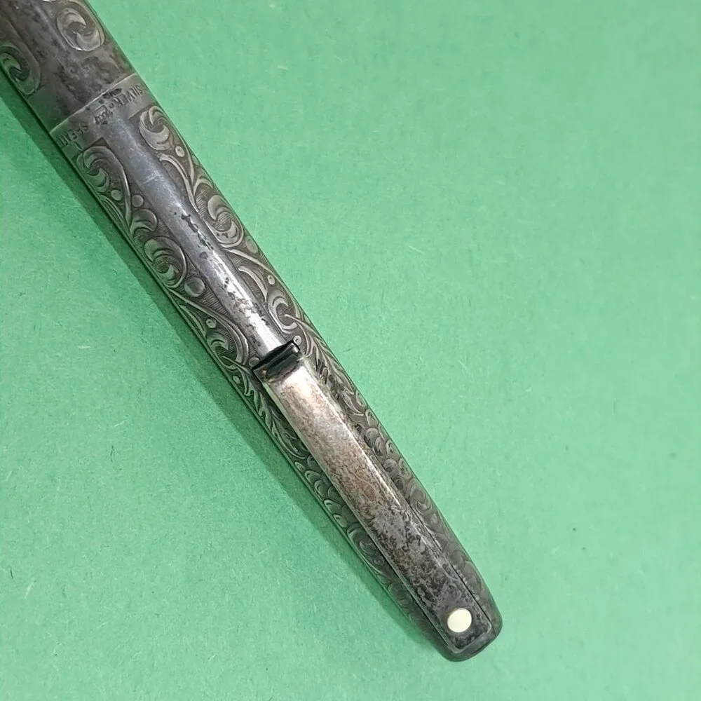 Vintage Sheaffer‎ Sterling Silver pen grapes leaves vines White Dot Ballpoint